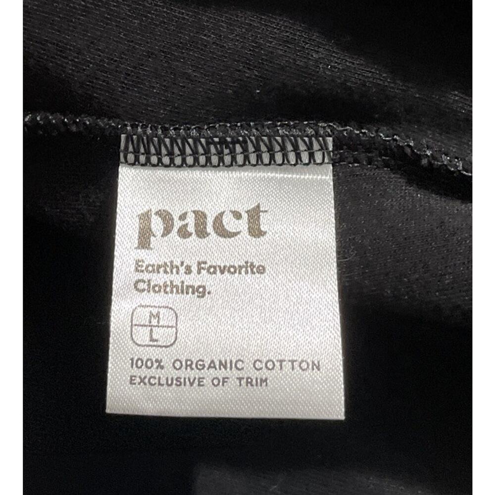 Pact Airplane Wrap Open Cardigan Size M / L Black Knit Organic Cotton Pocket - Picture 6 of 9